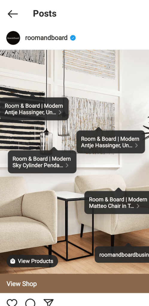 room and board instagram